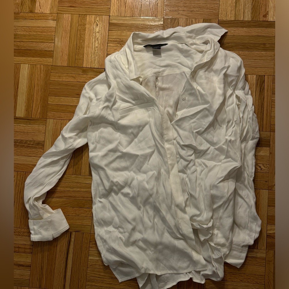 Armani exchange button up blouse women 
White